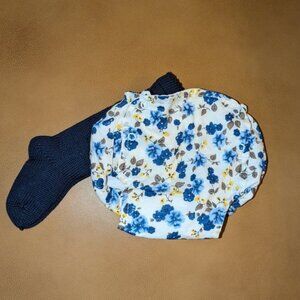 NEW Dolce Goccia 2 piece set Floral Diaper Cover Girls bottom knit sweater socks